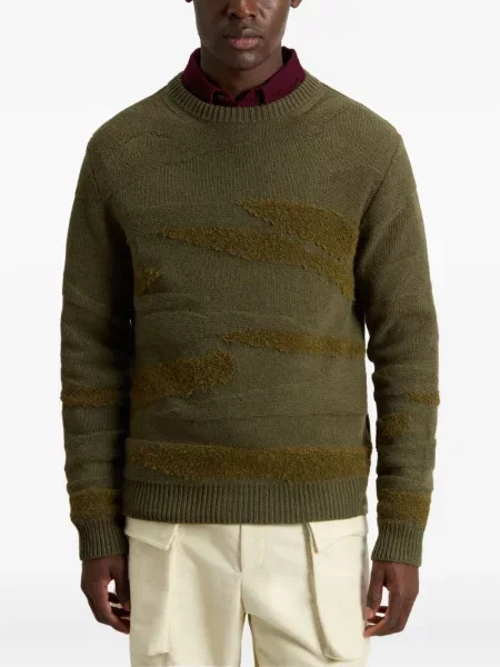 Pulover Woolrich cu decolteu rotund verde