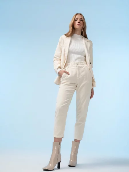 Talia spodnie Defacto z wysoką talią sztruksowe