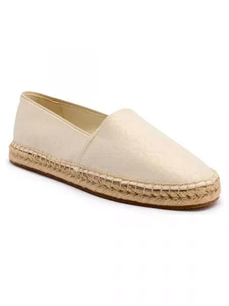 Calvin Klein Espadrilles cipő bőr hozzáadásával bézs