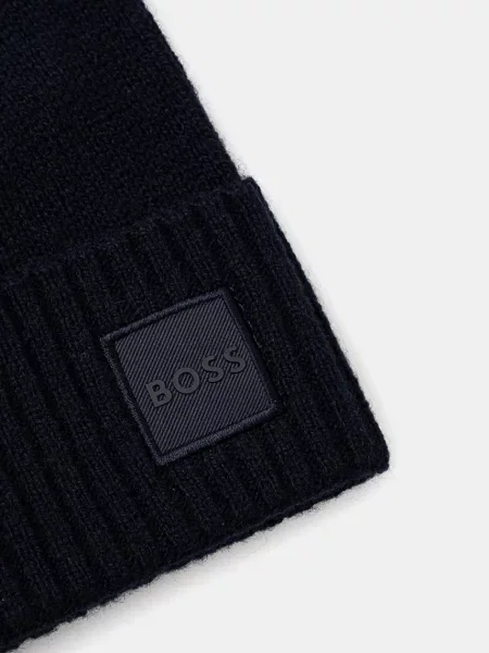 Шерстяная шапка Boss Orange синяя