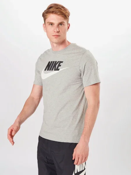 Nike Sportswear Majica Icon Futura pegasto siva / črna bela