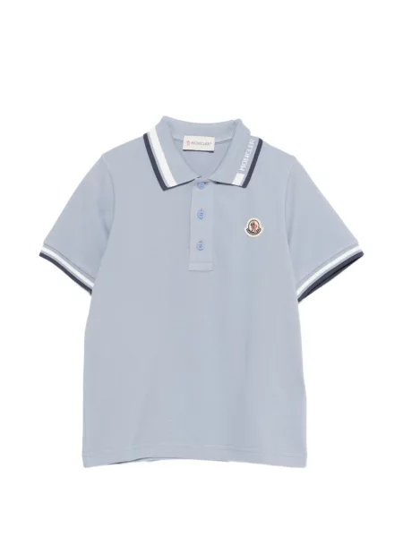 Koszulka polo dziecięca Moncler Enfant niebieska