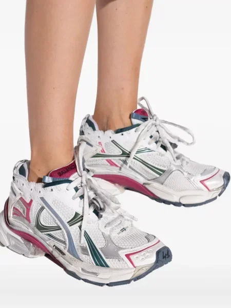 Sneakerși Balenciaga cu șireturi din dantelă alb