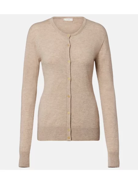 Cardigan The Row din cașmir bej