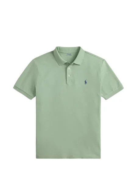 Мрежеста поло тениска Polo Ralph Lauren с принт с висока талия черно