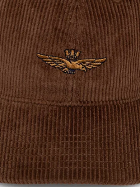 Aeronautica Militare kapa s šiltom rebrasti žametni rjava