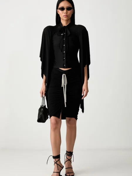 Rick Owens DRKSHDW Soft Edfu φούστα pencil μαύρο