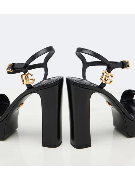 Sandale Dolce&gabbana din piele cu platformă negru