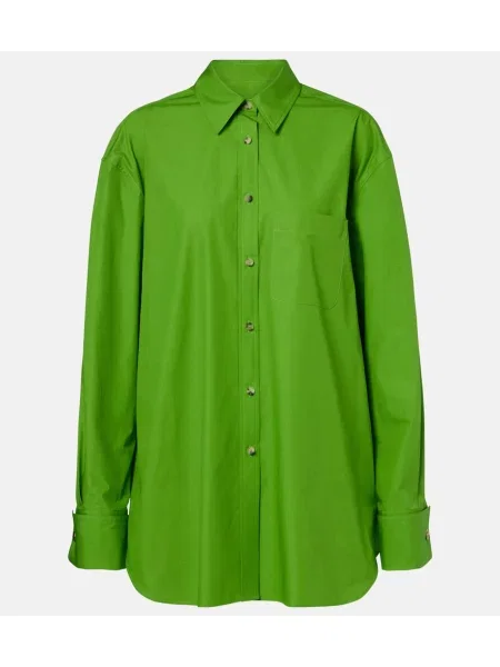 Cămașă Khaite din poplin verde