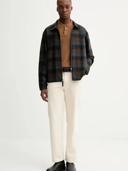 Calvin Klein jachetă din amestec de lână albastru