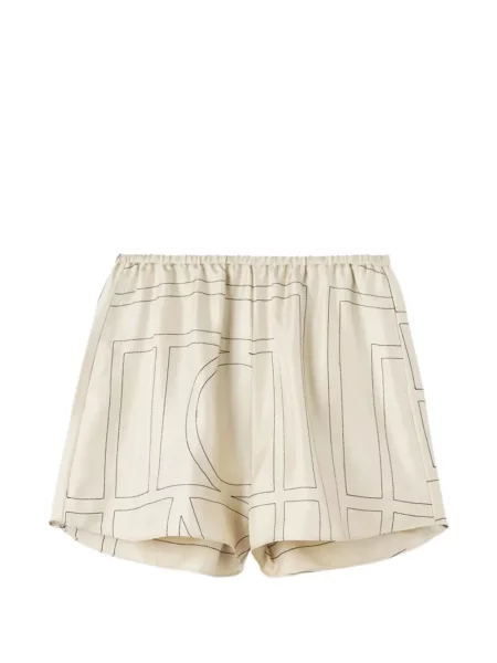 Pantaloni scurți Toteme de mătase cu imagine cu imprimeu geometric