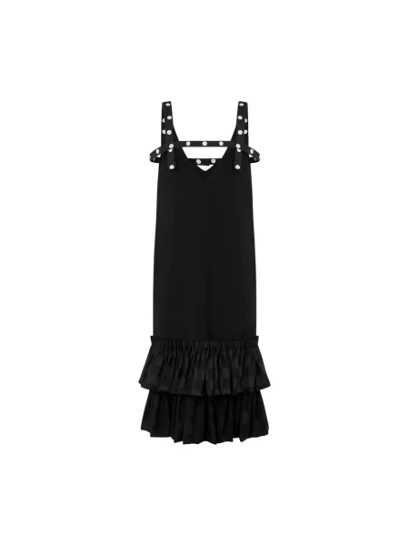 Sukienka midi Moschino z krepy do kolan czarna