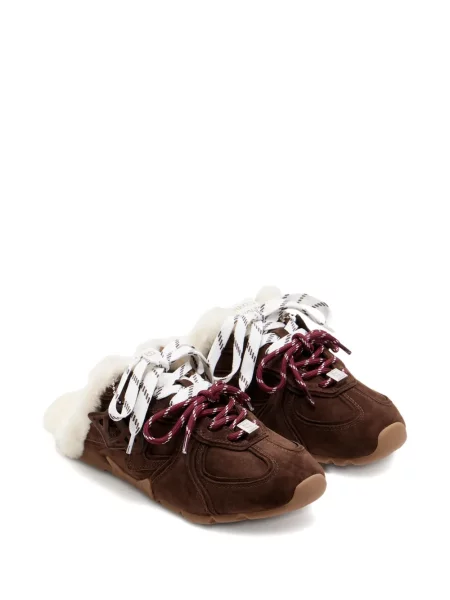Sneakerși Naked Wolfe cu șireturi din dantelă maro