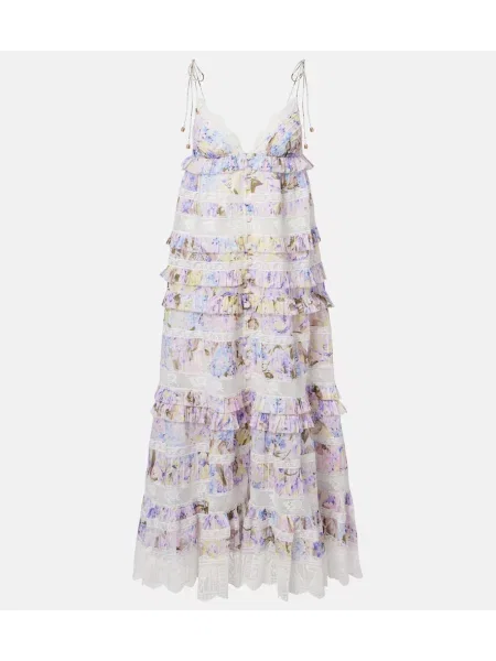 Rochie midi Zimmermann cu model floral violet