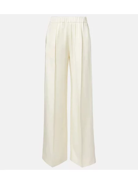Pantaloni Jil Sander din satin alb