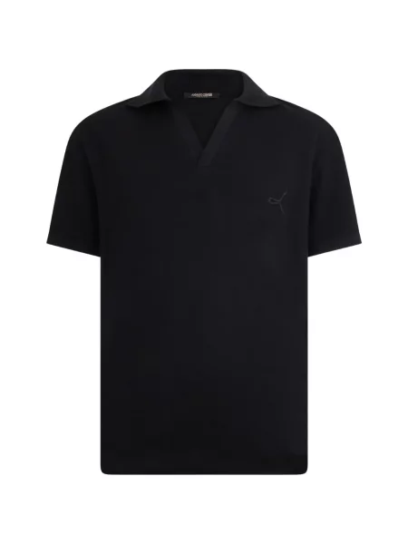 Scurt tricou polo Roberto Cavalli cu broderie negru