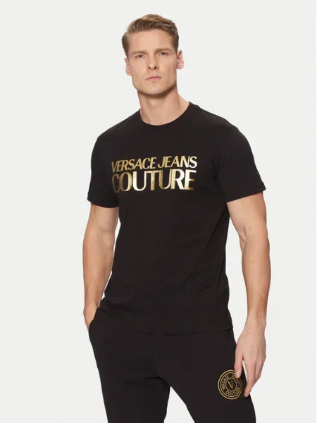 Versace Jeans Couture tricou din barbati cu imprimeu negru