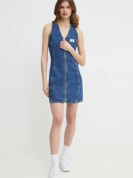 Calvin Klein Jeans farmerruha mini egyenes kék