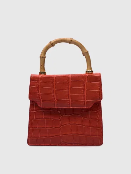 Сумка зі шкіри крокодила Bochicchio червона