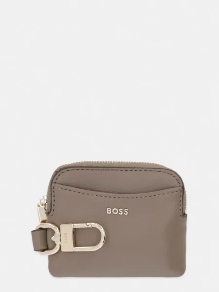 BOSS portofel pentru femei cu imitație de piele Sandy Zip Cardholder bej
