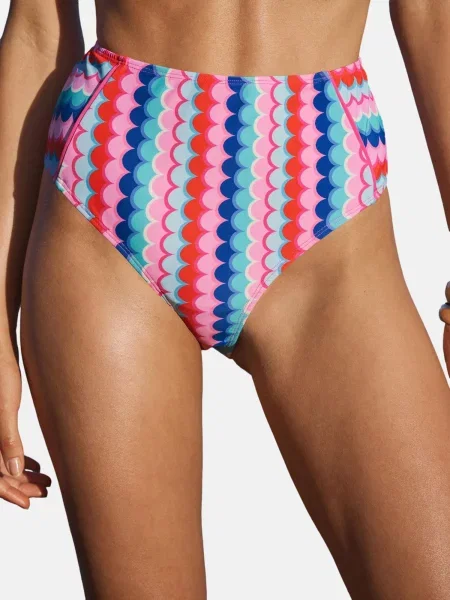 Love & roses Slip costum de baie turcoaz / roz / roz roșu