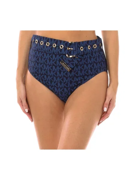 Bikini Michael Kors z wysoką talią niebieski