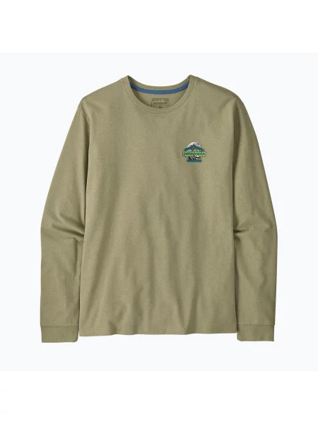 Drumeții tricou cu mânecă lungă Patagonia cu mâneci lungi verde