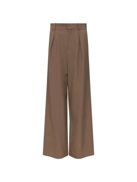 Pantaloni Mm6 Maison Margiela de lână maro