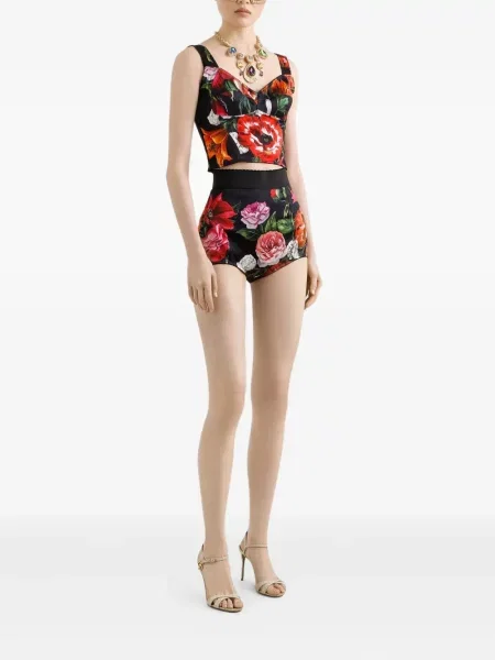 Top Dolce & Gabbana cu model floral cu imagine negru