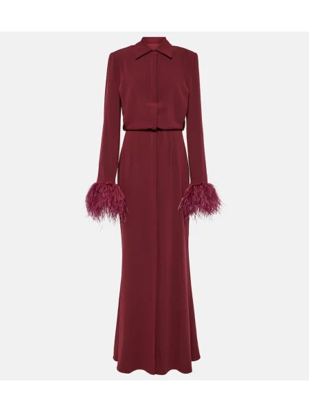 Satynowa sukienka koszulowa Roland Mouret garniturowa czerwona