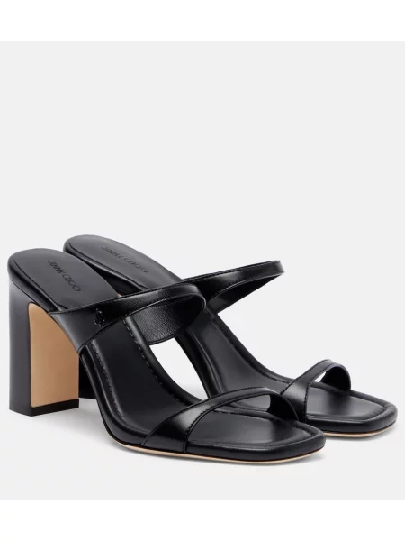 Papuci tip mules Jimmy Choo din piele negru