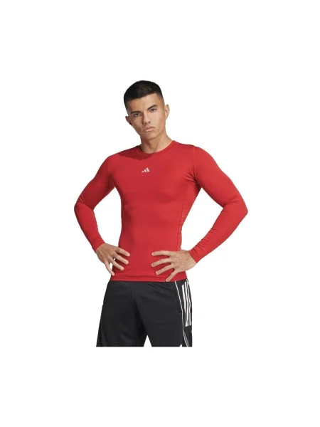 Dlhý tričko Adidas s dlhými rukávmi červená