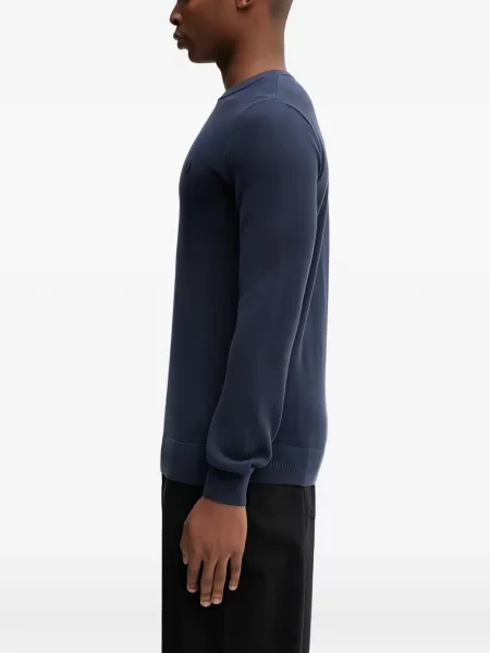 Pulover Fred Perry cu decolteu rotund albastru