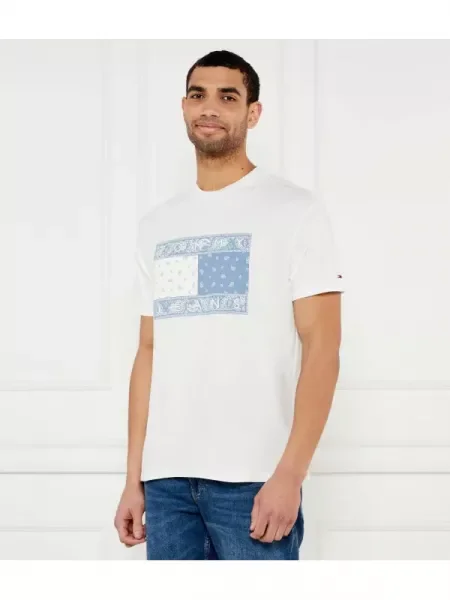 Tommy Jeans Tricou Paisley alb