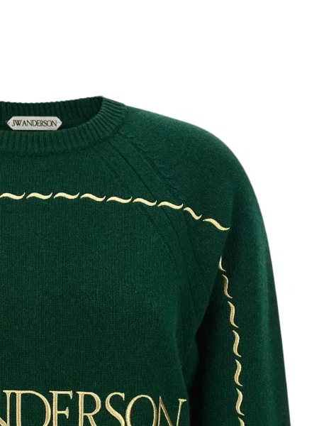 Pulover Jw Anderson cu broderie verde