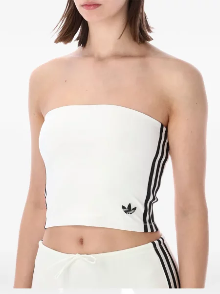 Top Adidas cu dungi alb