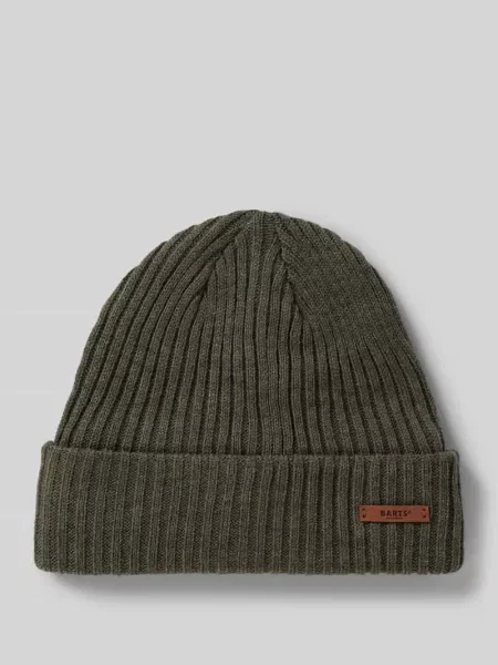Czapka beanie z detalem z logo model ‘WILBERT’ Barts oliwkowa