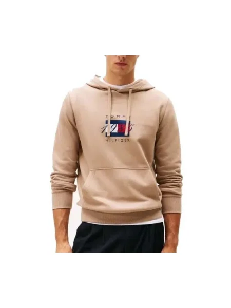Geacă Tommy Hilfiger cu glugă maro
