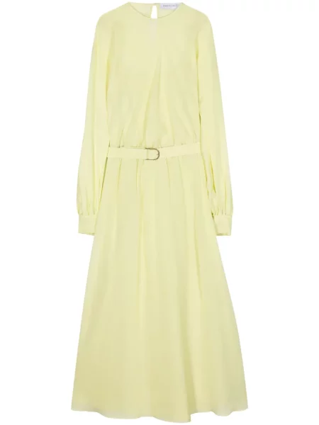 Rochie midi Raquel Diniz din șifon până la genunchi de costum verde