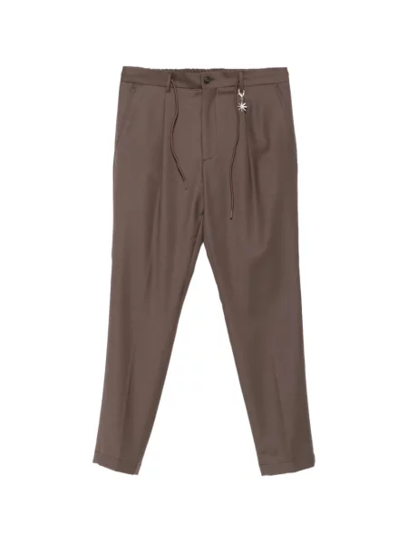Pantaloni Manuel Ritz de flanelă cu cordon maro