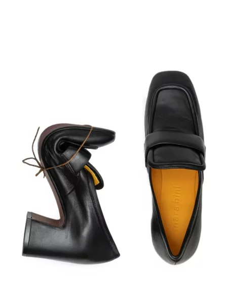 Pantofi cu toc Mara Bini cu perle negru
