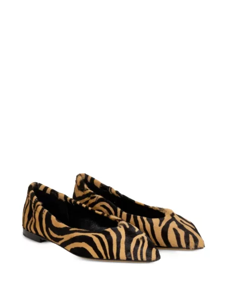 Pantofi cu toc Pomme D´or fără toc cu model zebră