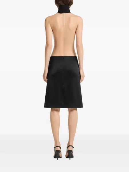 Fusta mini Courreges din satin negru
