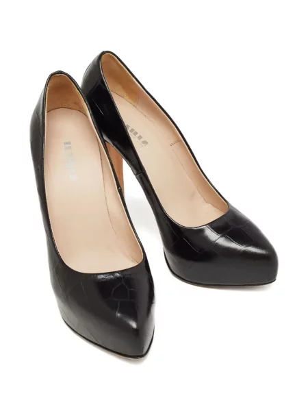Pantofi cu toc Le Silla din piele cu platformă negru