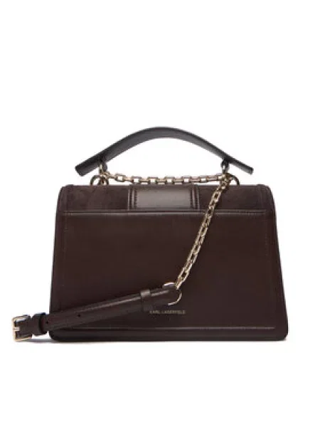 Crossbody torbica Karl Lagerfeld iz semiša rjava