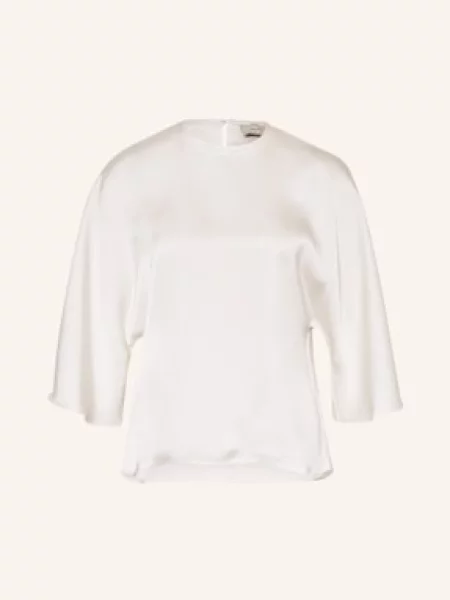 Neo Noir Bluzka Liora Z Satyny Z Rękawami weiss biała