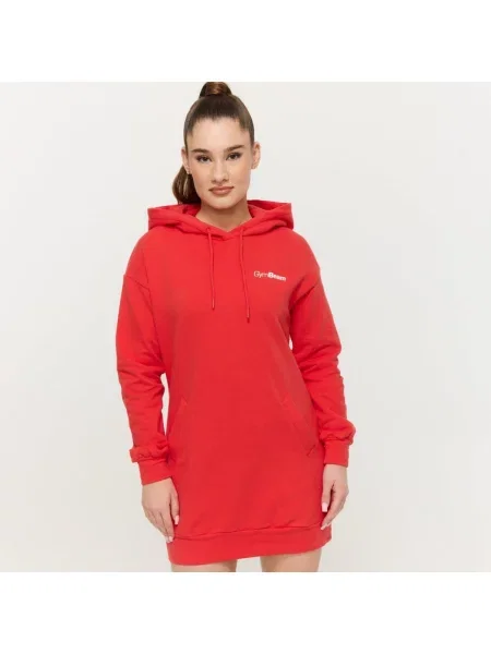 Bluza z kapturem długa Limitless Longline czerwona