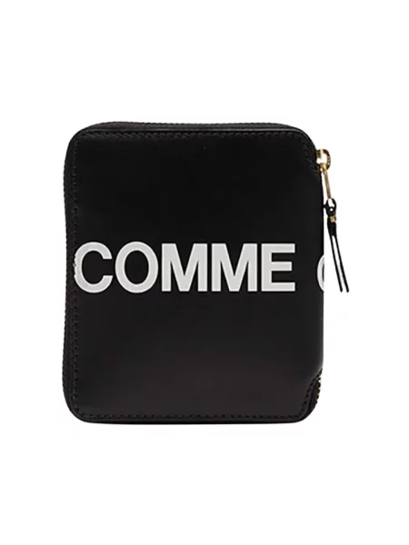Portfel Comme Des Garcons skórzany z logo czarny