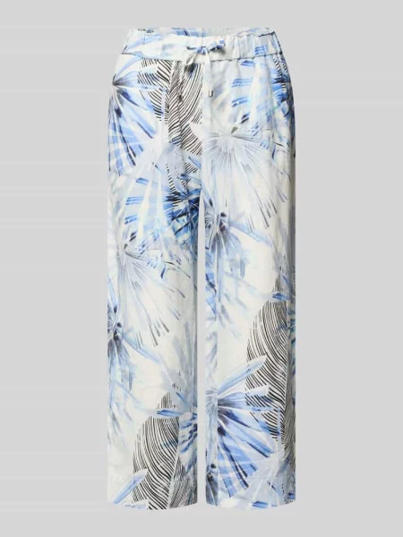 Spodnie capri z szerokimi nogawkami we wzór na całej powierzchni model PIA' Toni