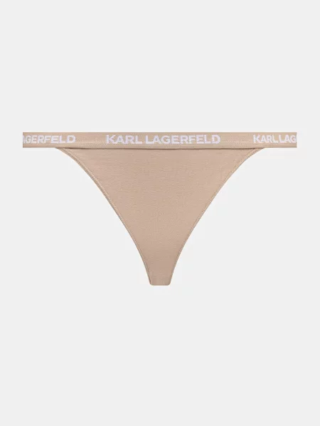 Karl Lagerfeld nohavičky dámske s elastanom béžová